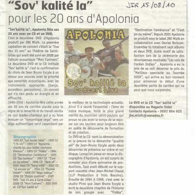 Le Journal de l'Ile - 15 août 2010